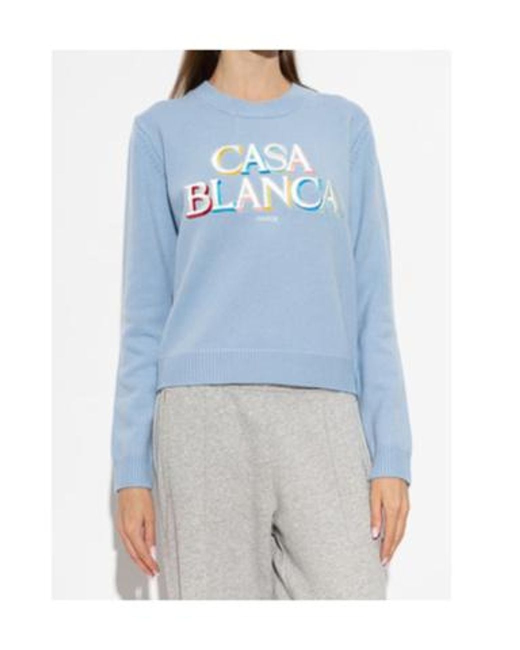 Casablanca Blue Logo Embroidered Jumper