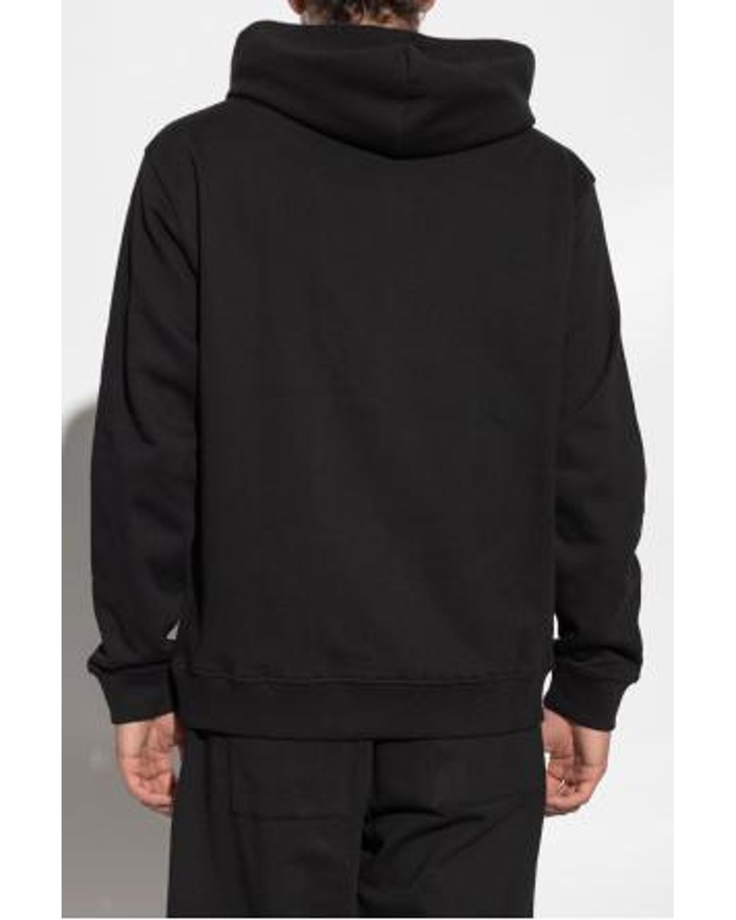 Versace Jeans Black Couture Logo Plaque Drawstring Hoodie for men
