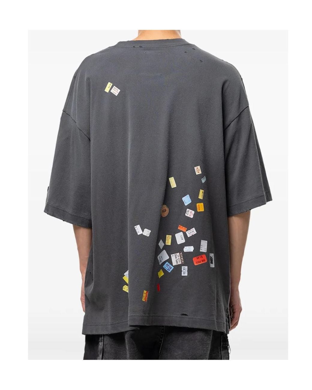 Maison Mihara Yasuhiro Black Price Tag-Sticker Printed T-Shirt for men