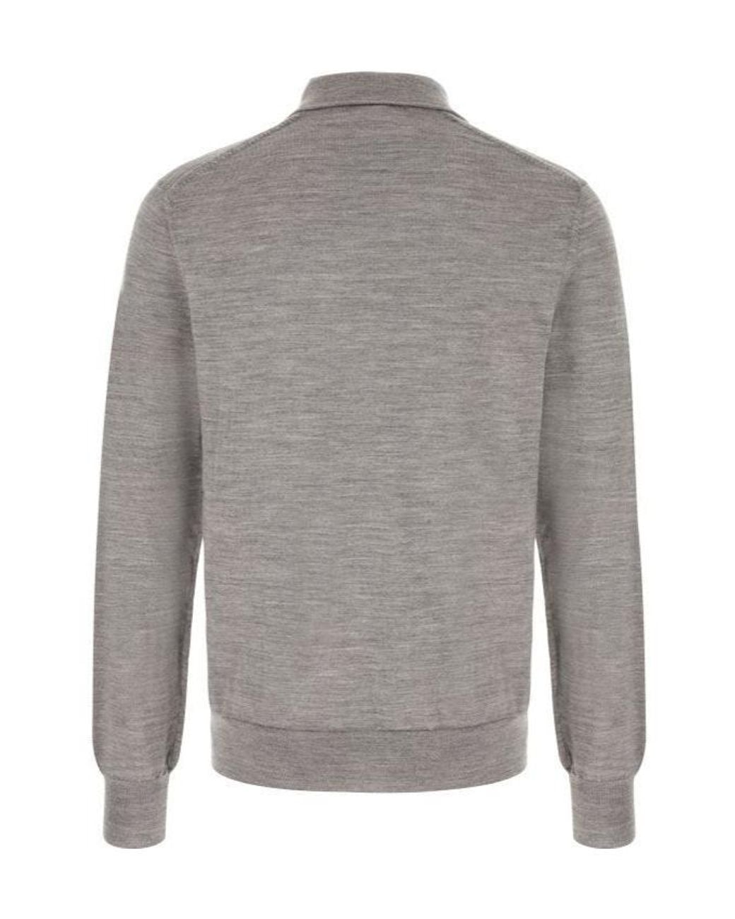 Comme des Garçons Gray Wool Polo Shirt