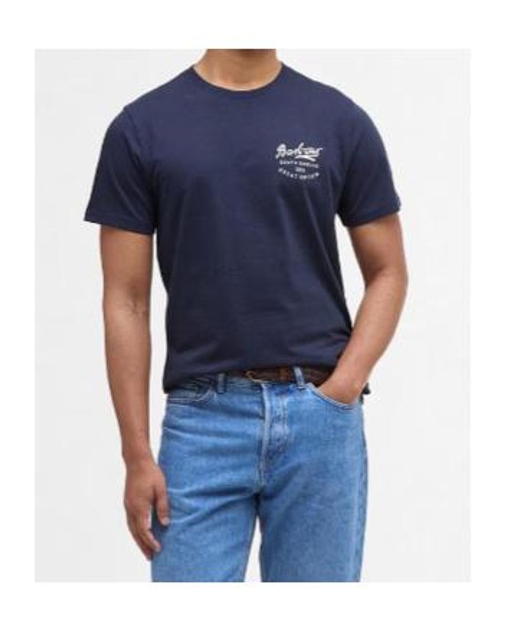 Barbour Blue Script Graphic T-Shirt for men