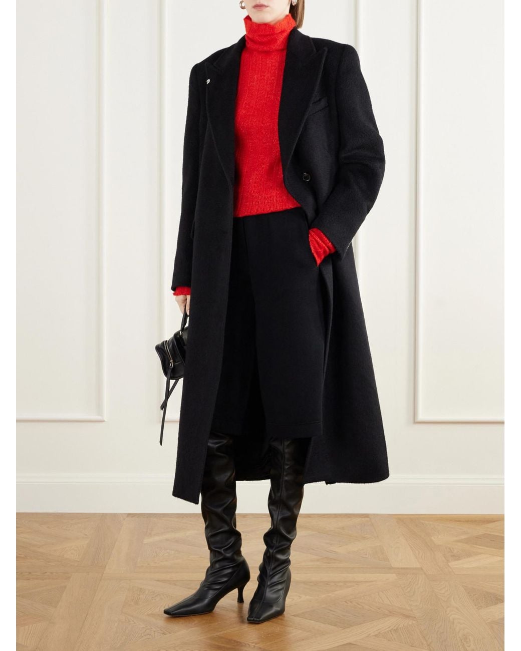 Lisa Yang Red Ribbed Cashmere And Silk-Blend Turtleneck Sweater