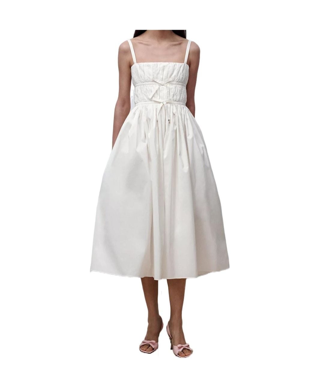 Dior Gray Iviera Mid-Length Flared Dress