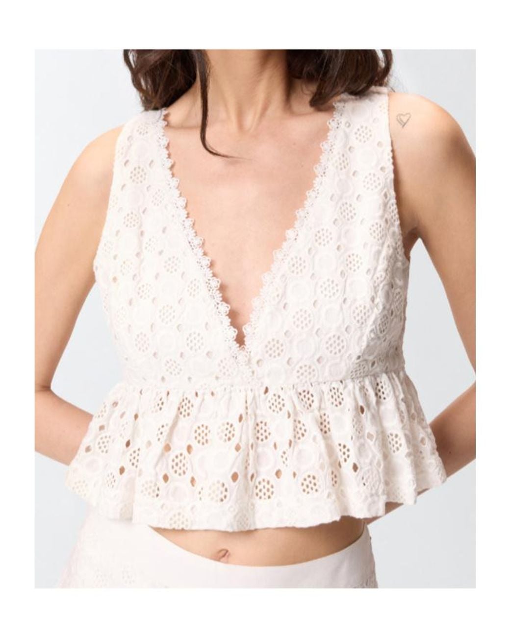 Pinko White Kiersten V-Neck Top