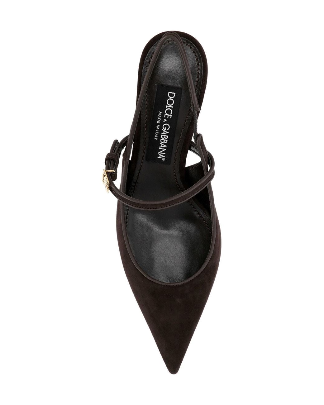 Dolce & Gabbana Brown Pointed Toe Slingback Pumps