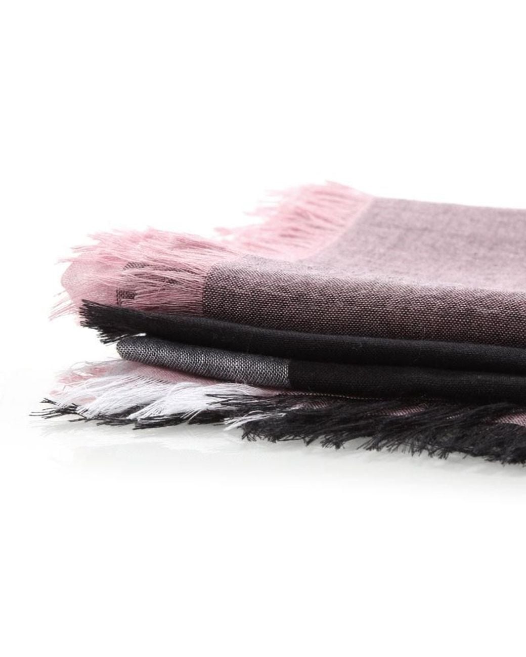 Burberry Multicolor Check Frayed-Edge Scarf