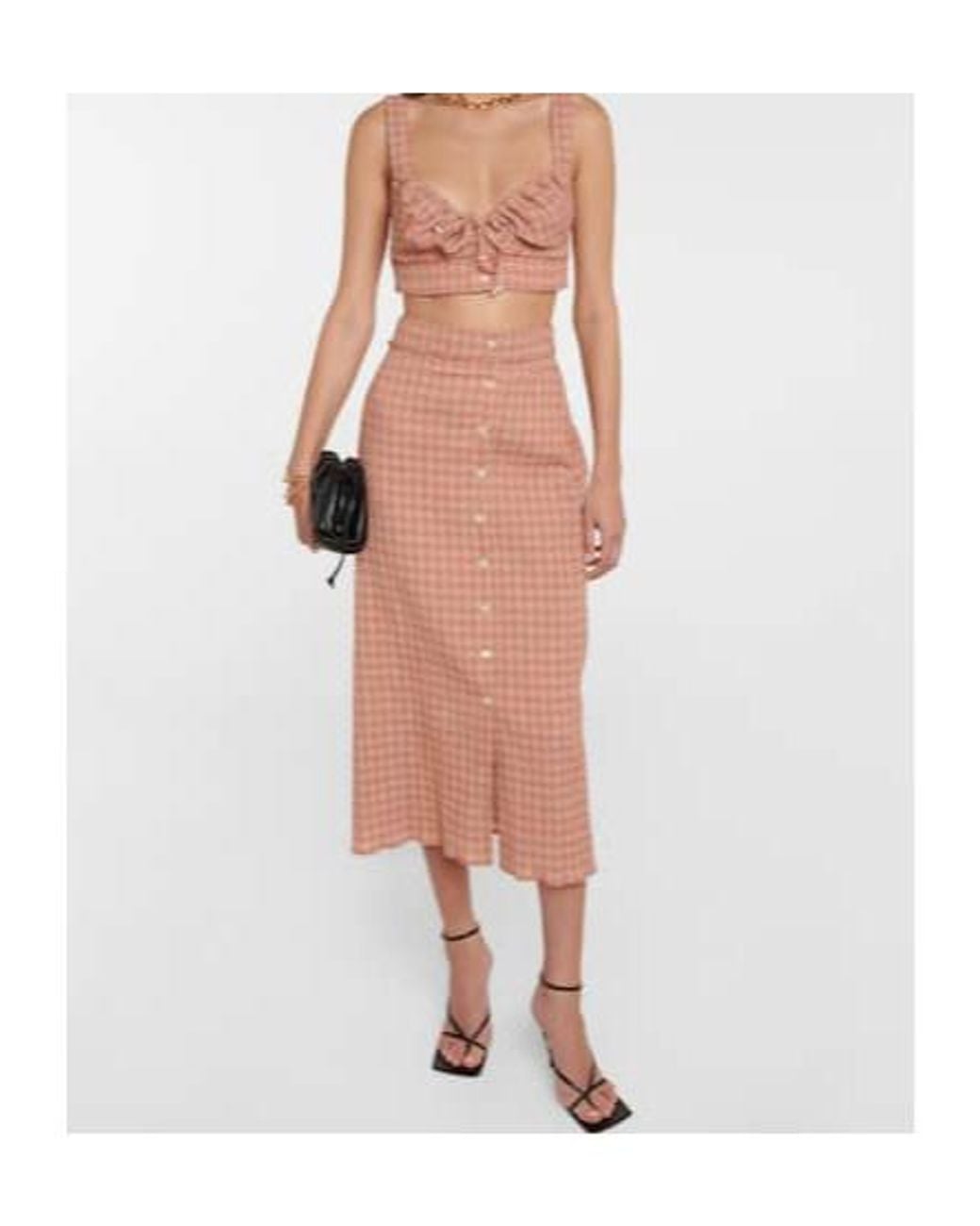 Altuzarra Pink Bijou Gingham Cropped Top