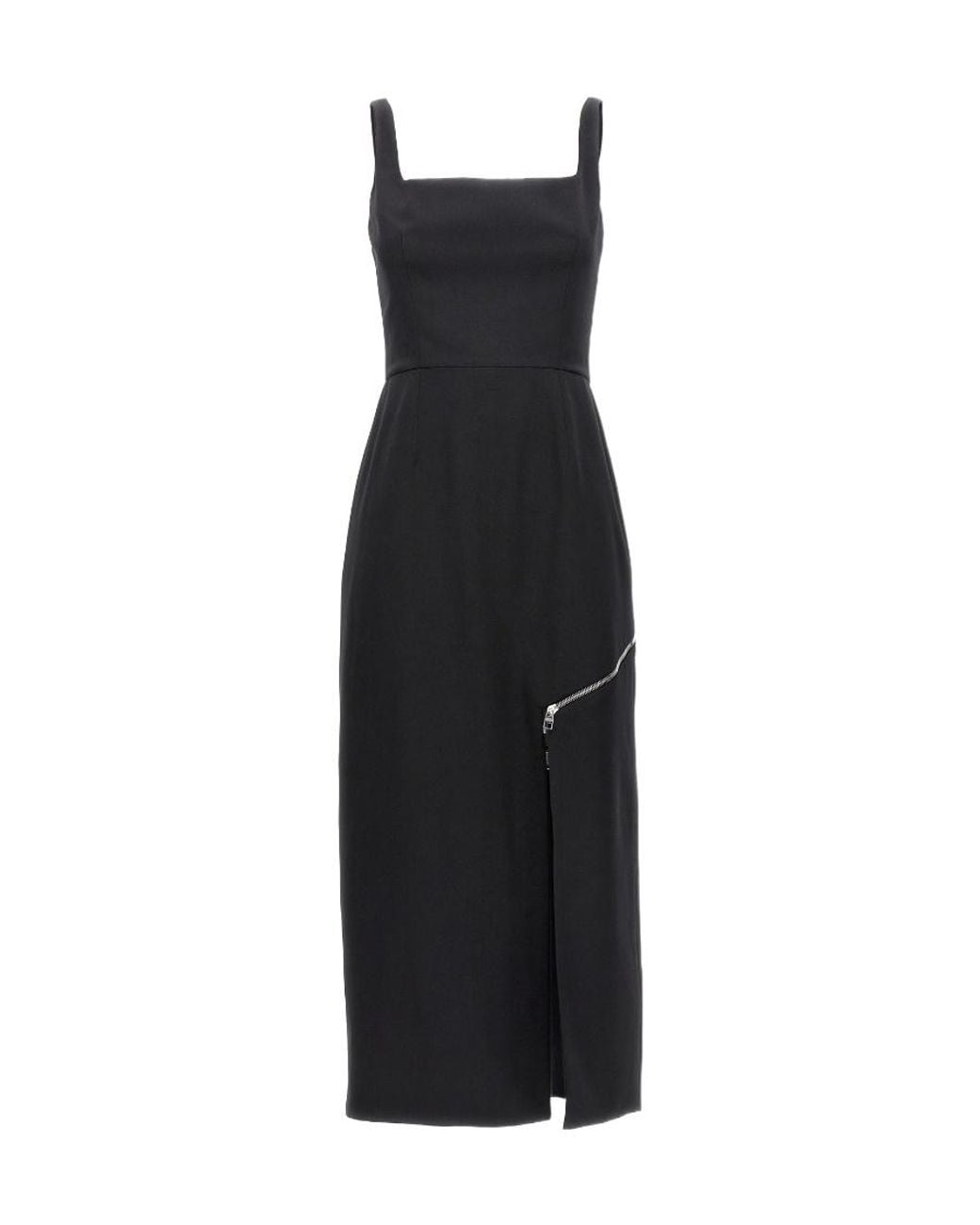 McQueen Black Zip-Detailed Dress