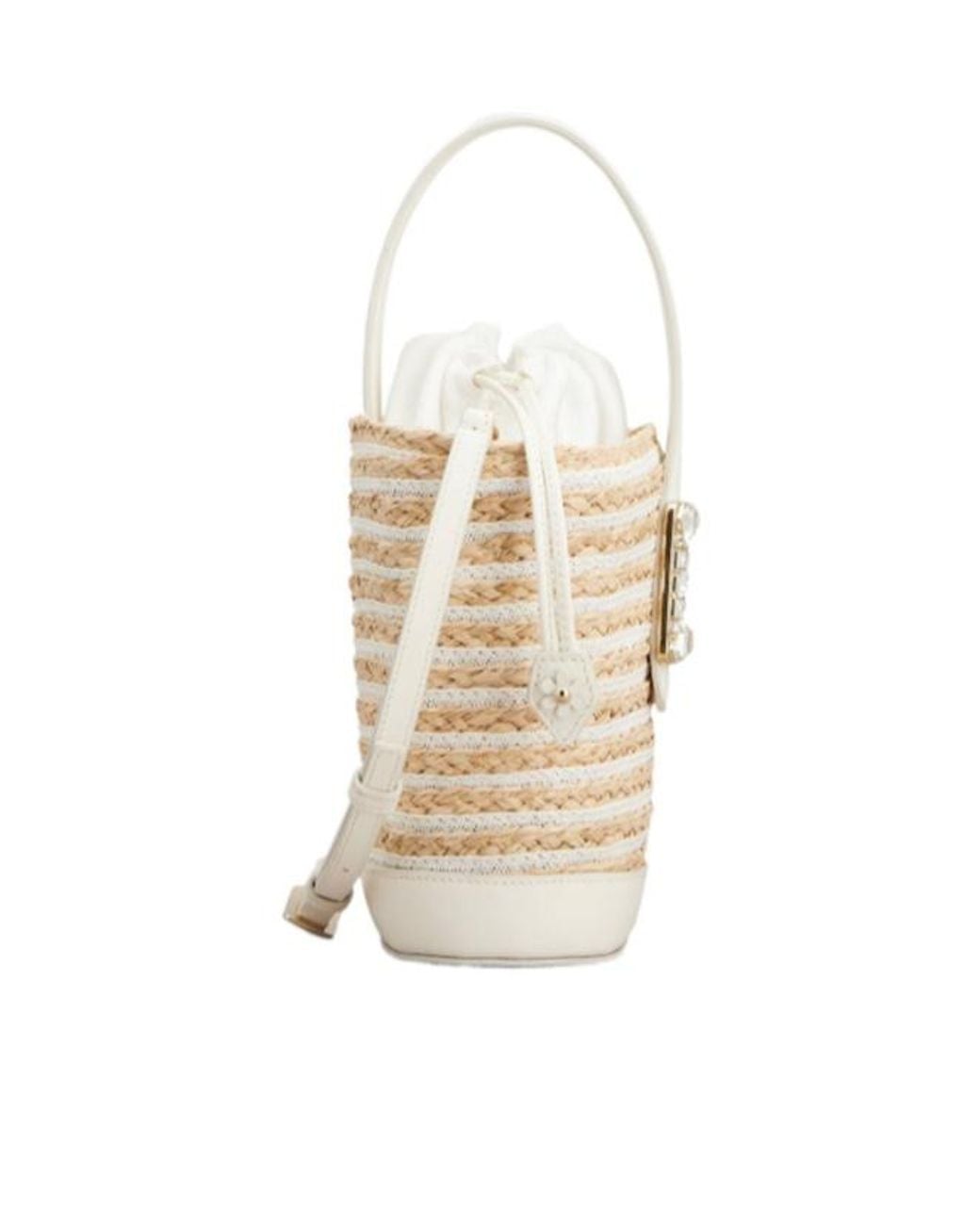 Roger Vivier White Viv Skate Mini Bucket Bag