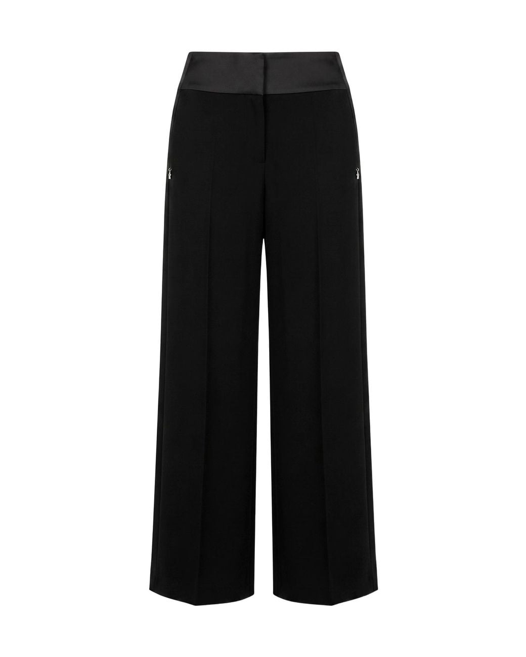 Patrizia Pepe Black Color-Block Palazzo Trousers