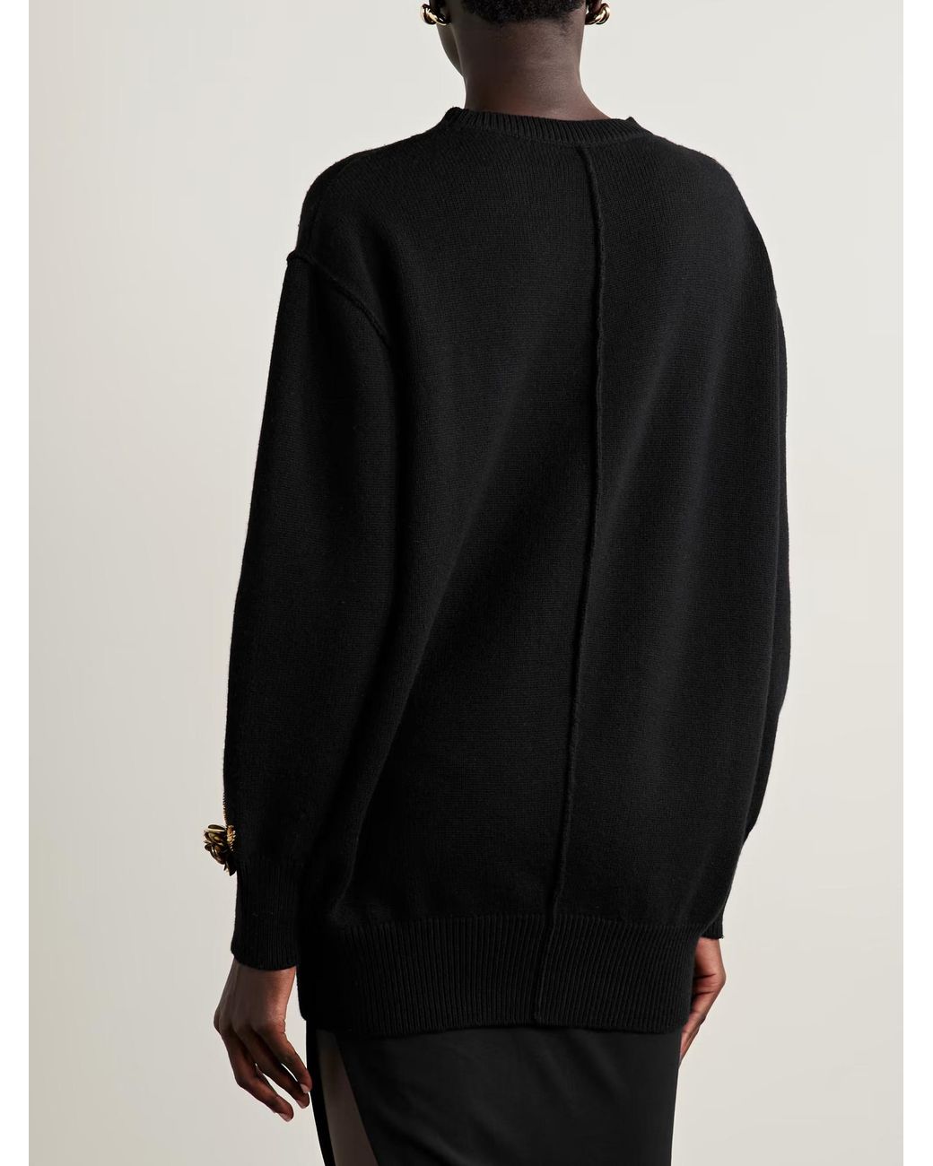 Carolina Herrera Black Wool And Cashmere Blend Sweater