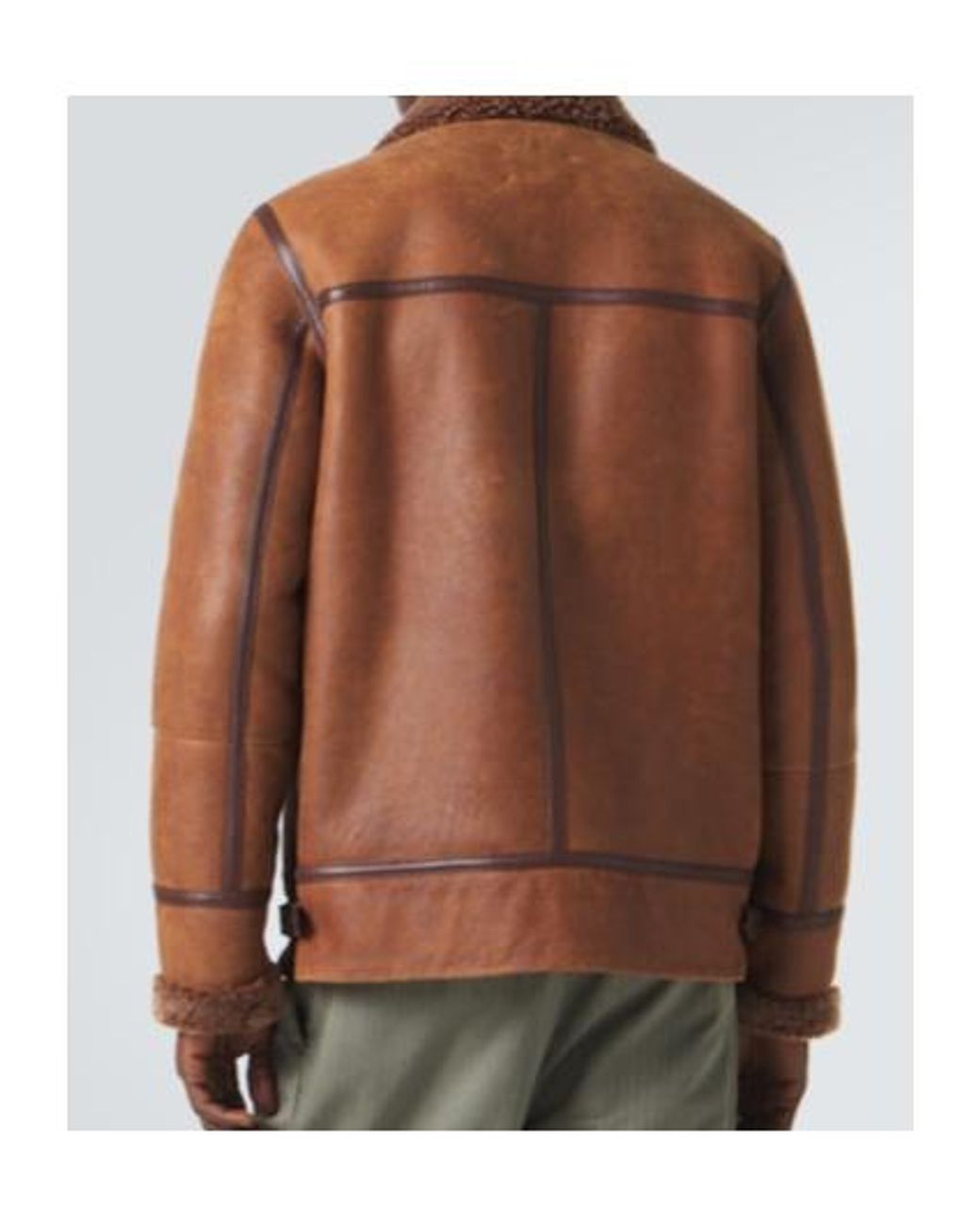Brunello Cucinelli Brown Shearling-Lined Leather Jacket for men