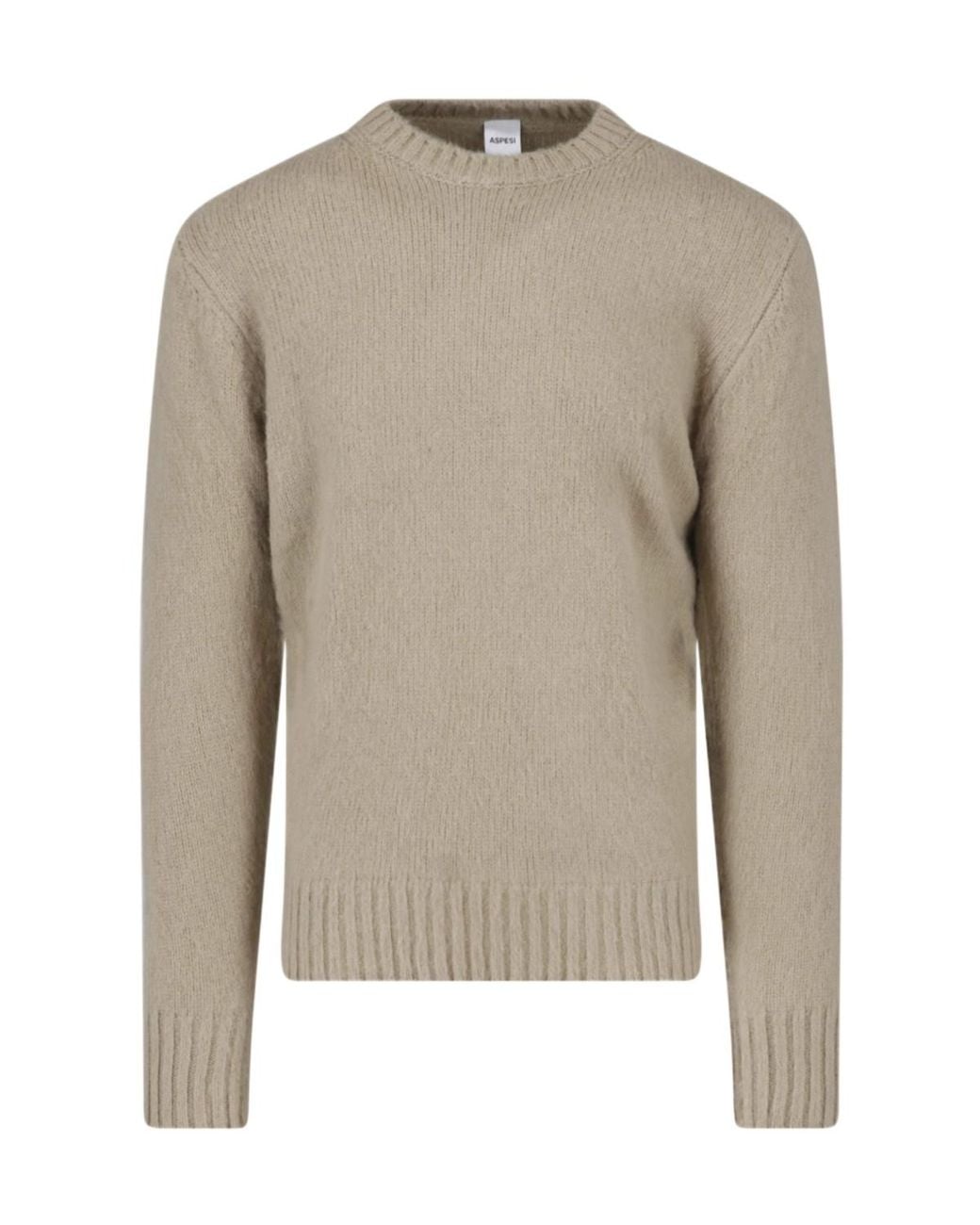 Aspesi Brown Crewneck Wool Sweater for men