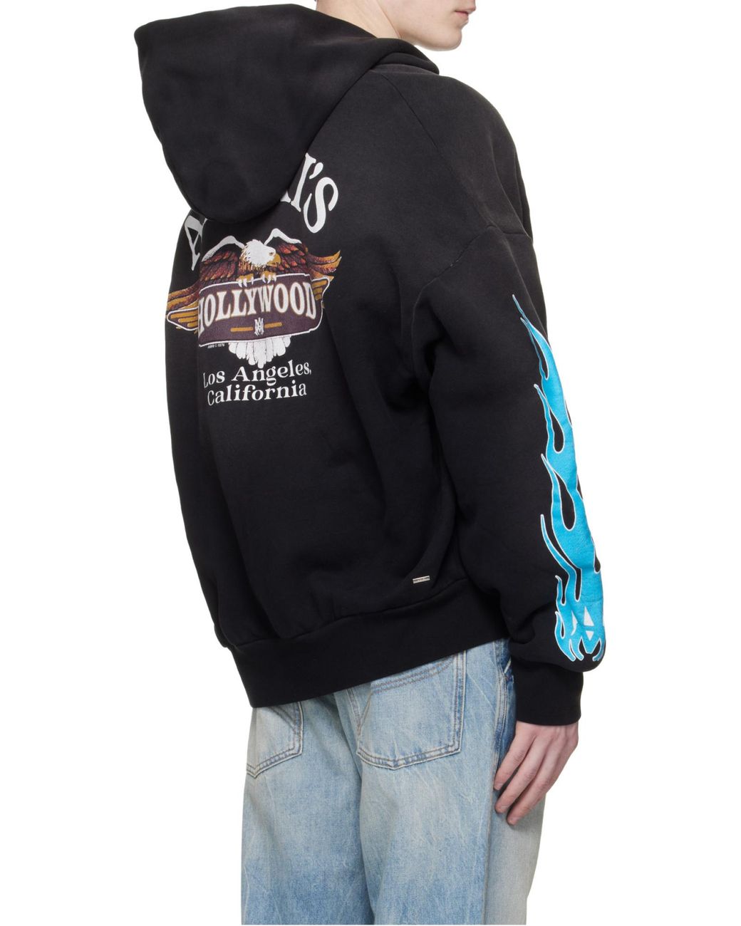 Amiri Blue Ma Flames Zip Hoodie for men