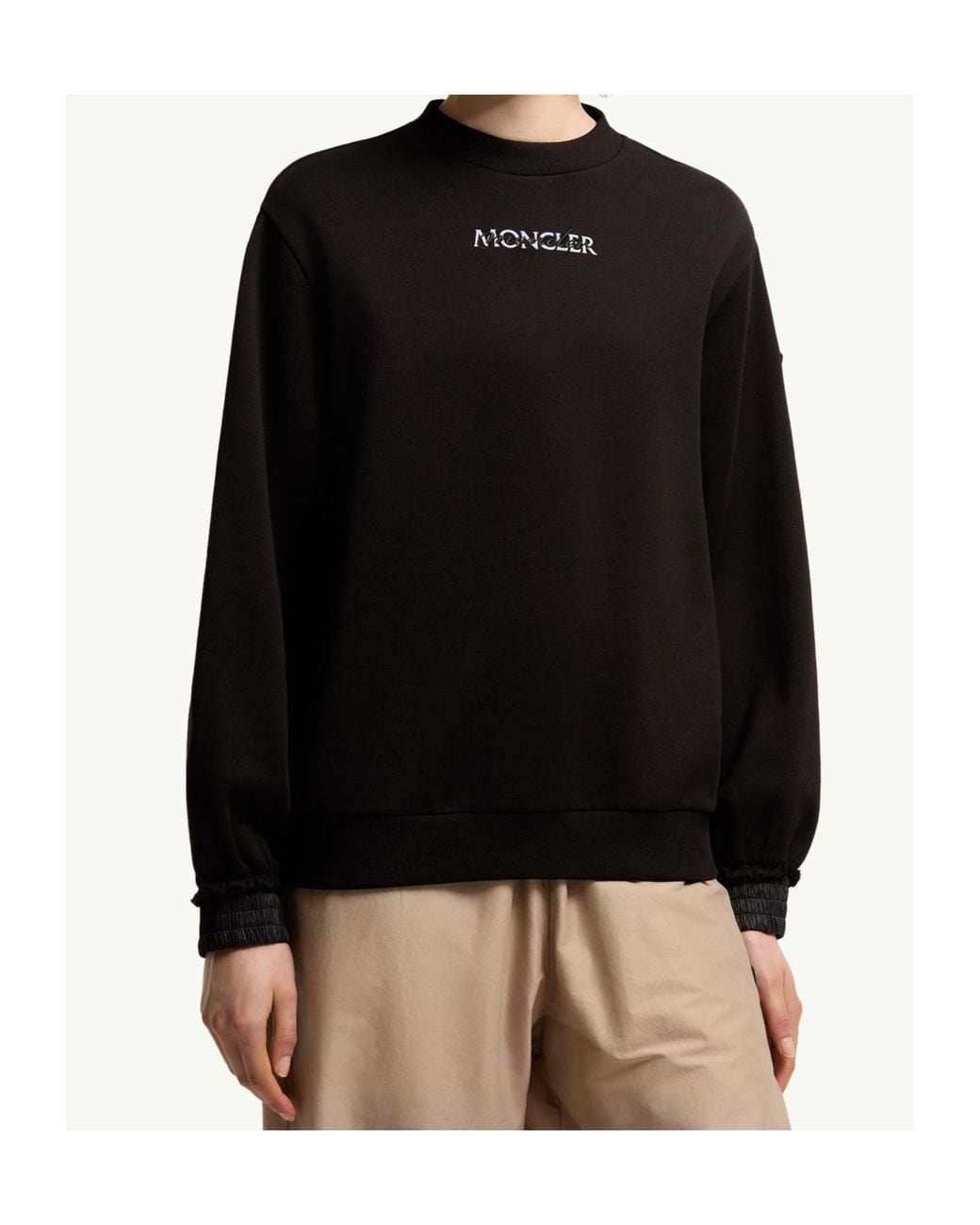 Moncler Black Logo Patch Crewneck Sweatshirt