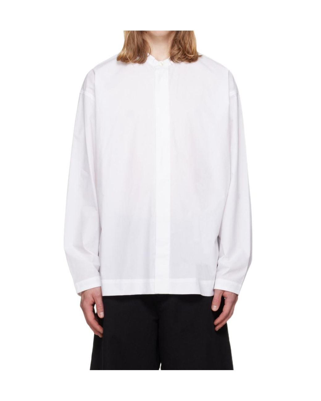 Studio Nicholson White Long-Sleeved Shirt for men