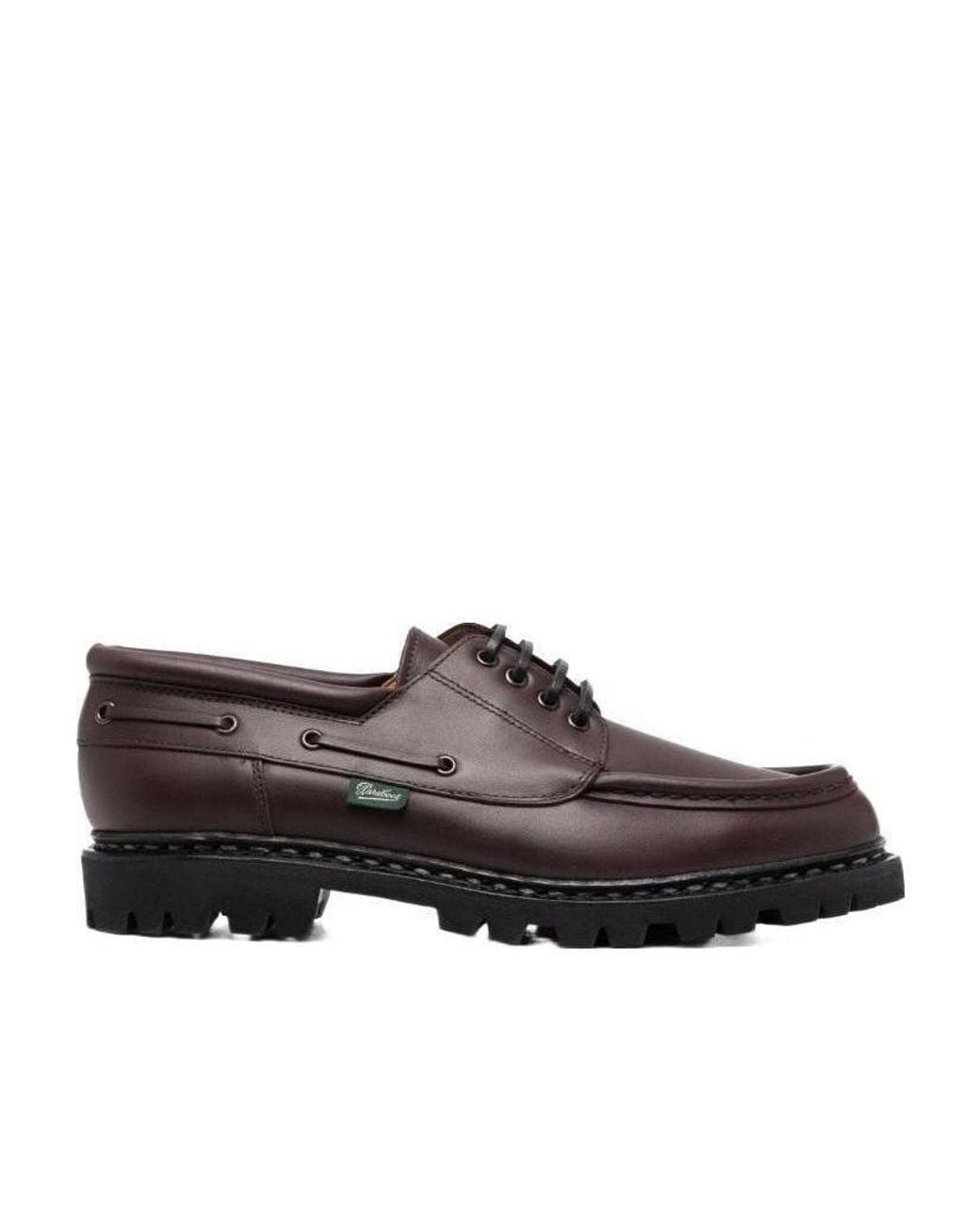 Paraboot Brown Lace Up Leather Derby Shoes for men