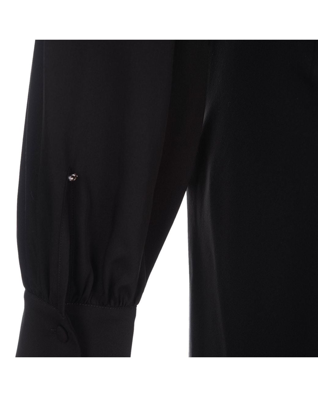 Sportmax Black Pussy-Bow Long-Sleeved Dress