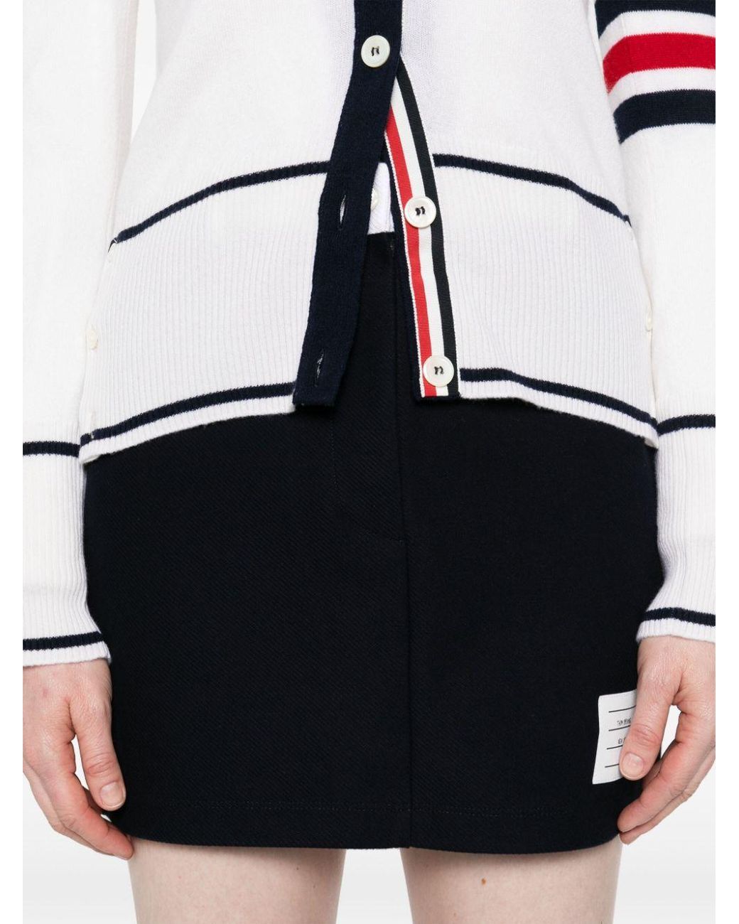 Thom Browne Black Contrast Waistband Mini Skirt