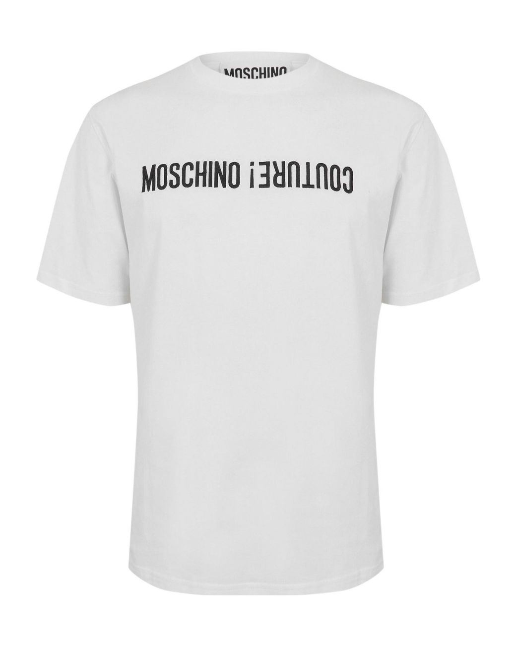 Moschino White Classic Crew Neck Shortsleeve Top for men