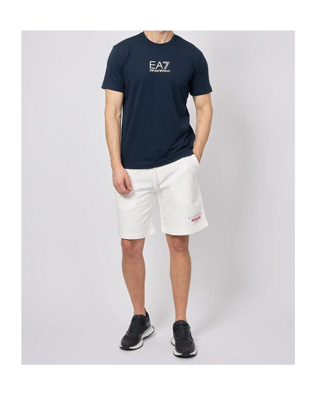 EA7 Blue Short-Sleeved T-Shirt for men