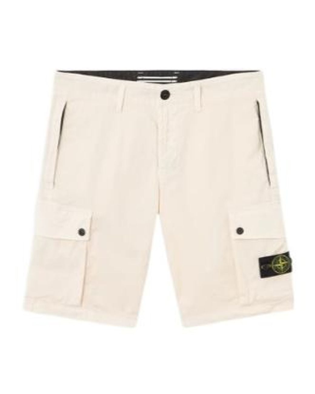 Stone Island Natural Slim-Fit Cargo Bermuda Shorts With Zip Pockets for men