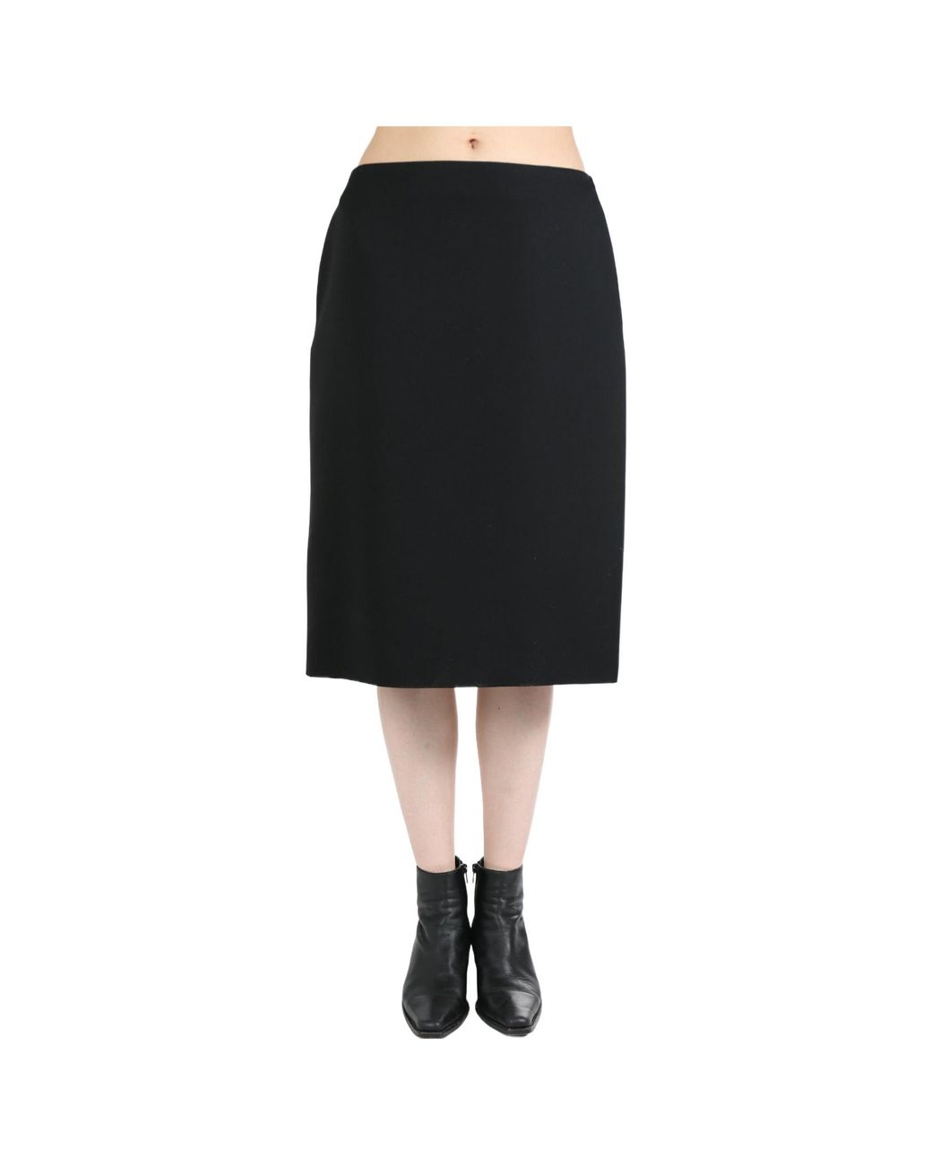 The Row Black Split Zipper Skirt