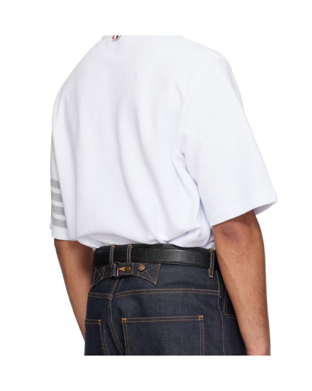 Thom Browne White Short Sleeve Crewneck T-Shirt for men