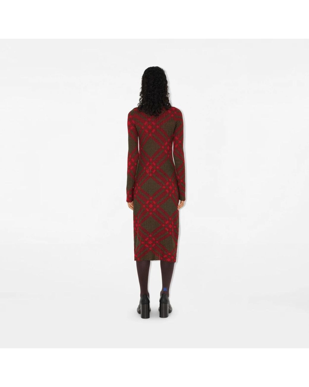 Burberry Red Checked Shift Dress
