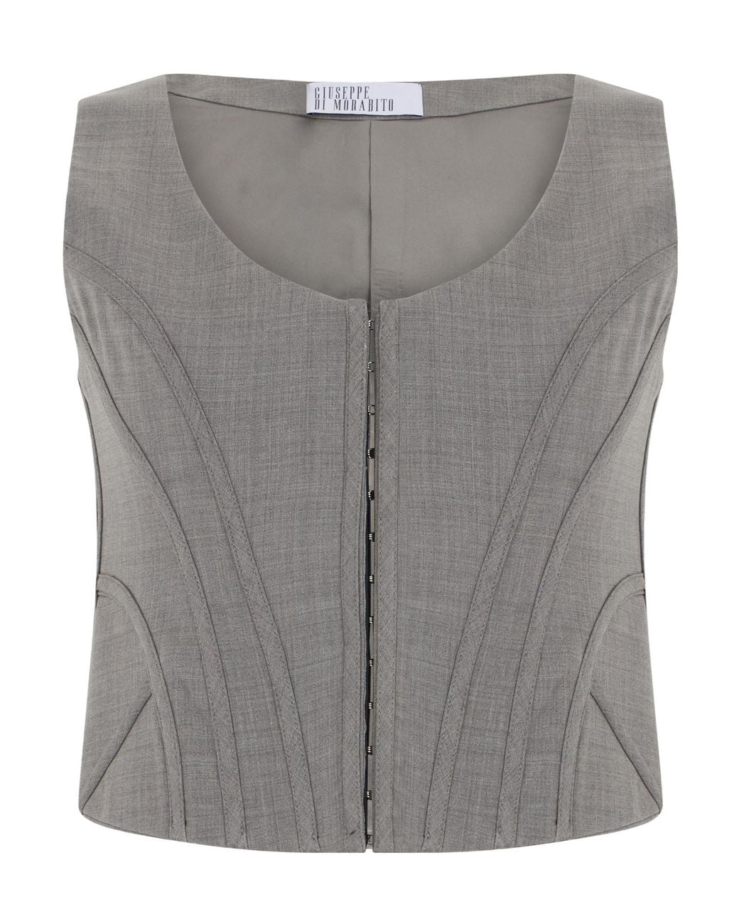 GIUSEPPE DI MORABITO Gray Hook-Front Bustier Top