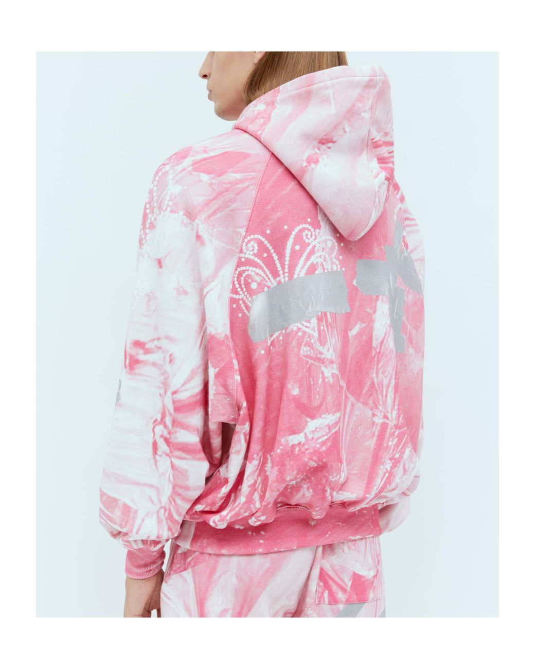 PRAYING Pink Trash Hooded Sweatshirt for men