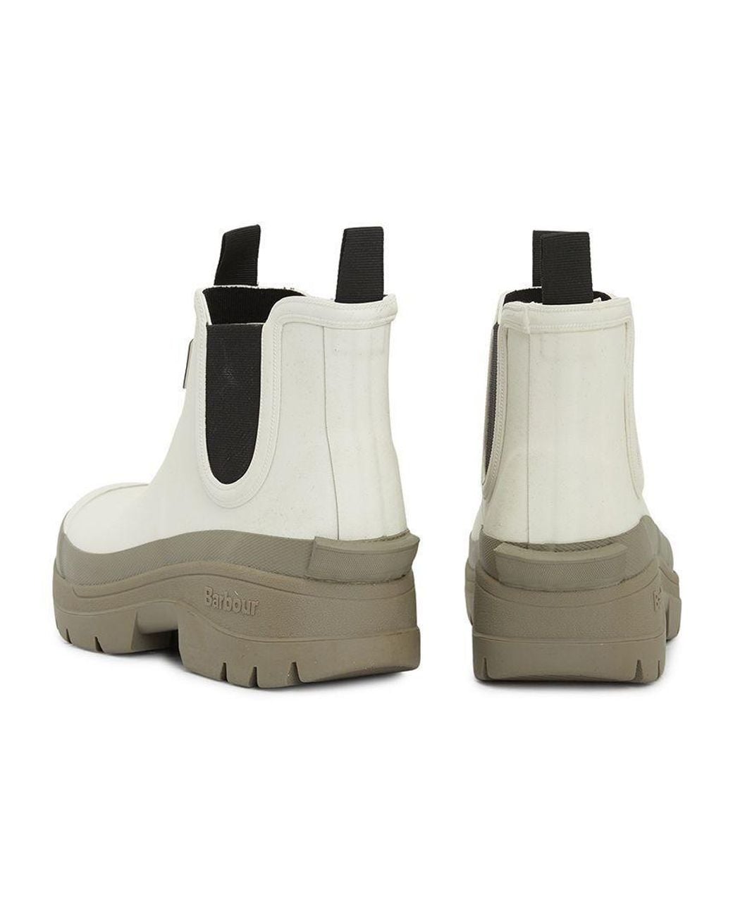 Barbour White Round-Toe Rain Boots