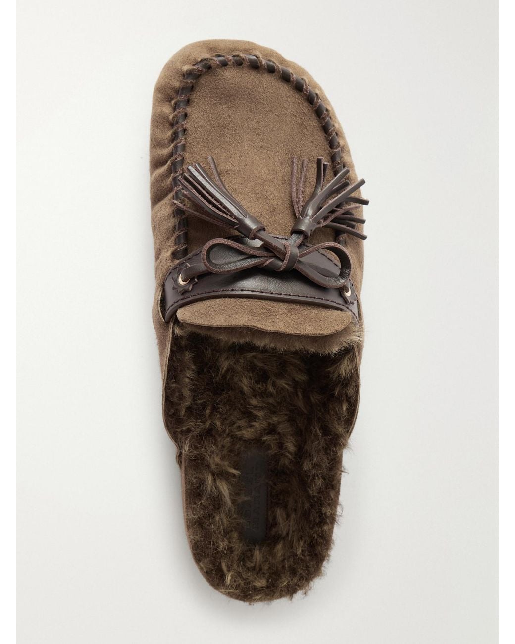 Isabel Marant Brown Leather-Trimmed Suede Loafers
