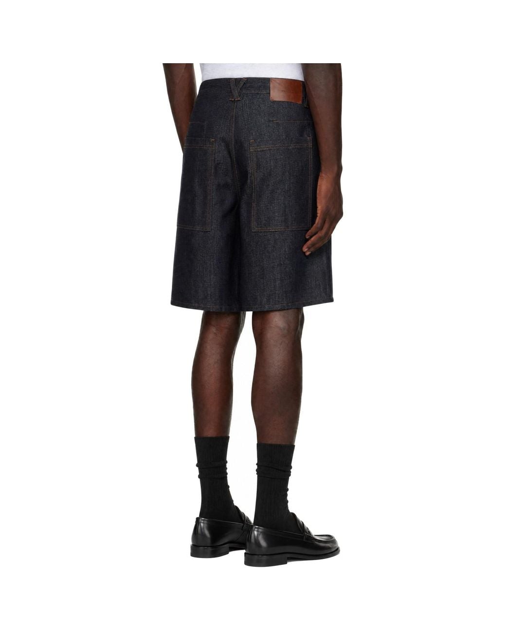 Entire studios Black Field Denim Shorts for men