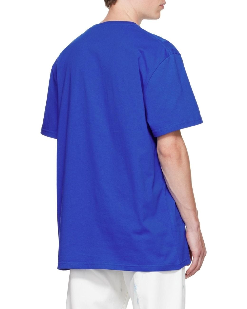 McQueen Blue Logo Printed Crewneck T-Shirt for men
