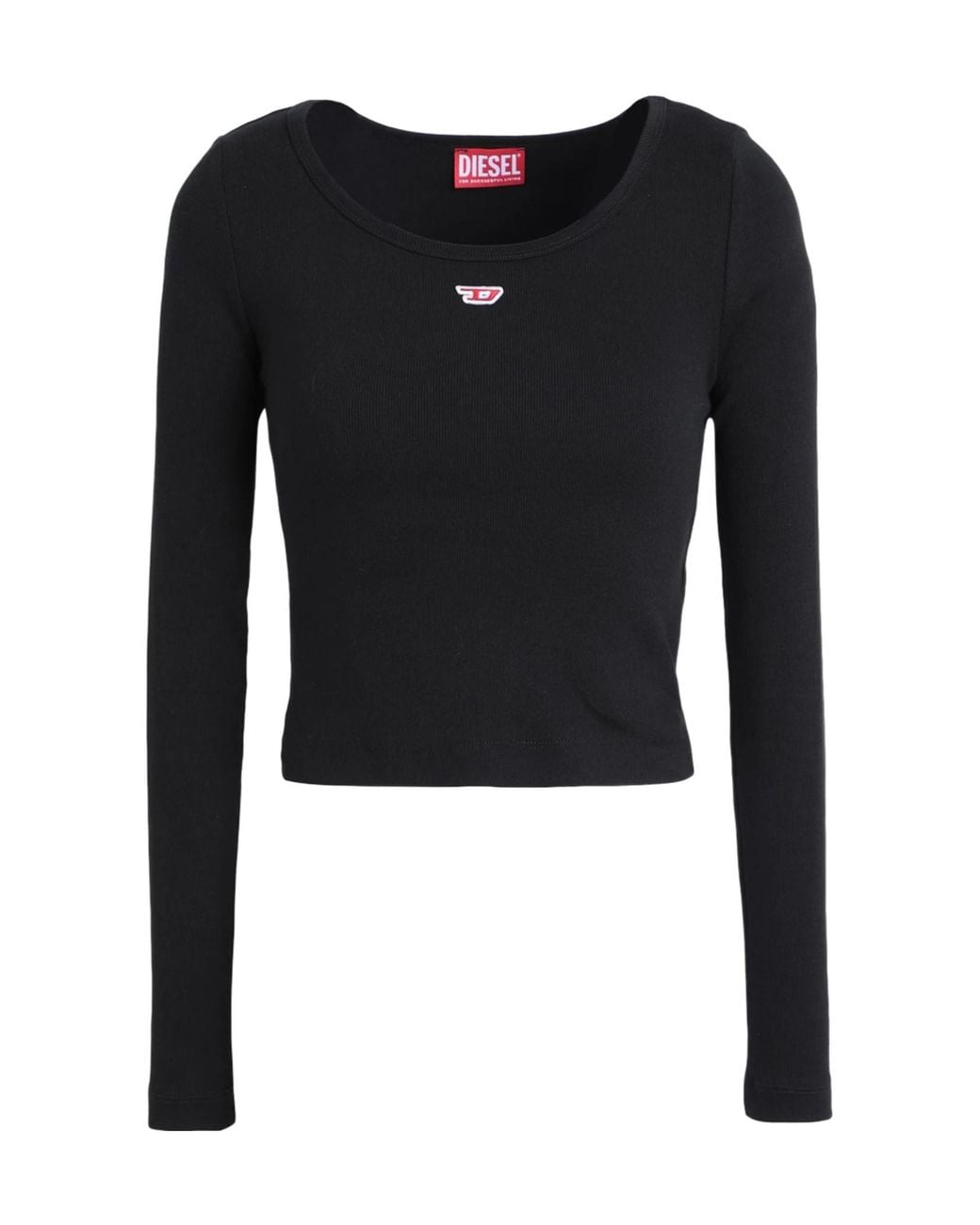 DIESEL Black Solid-Color Long-Sleeved T-Shirt