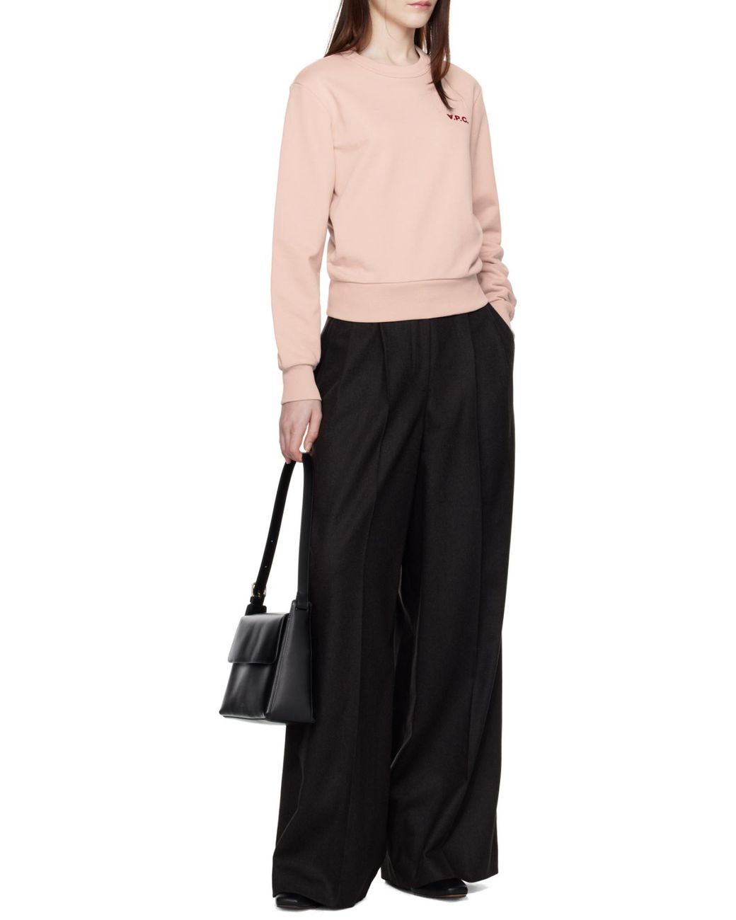 A.P.C. Black Virginie Logo Printed Shoulder Bag