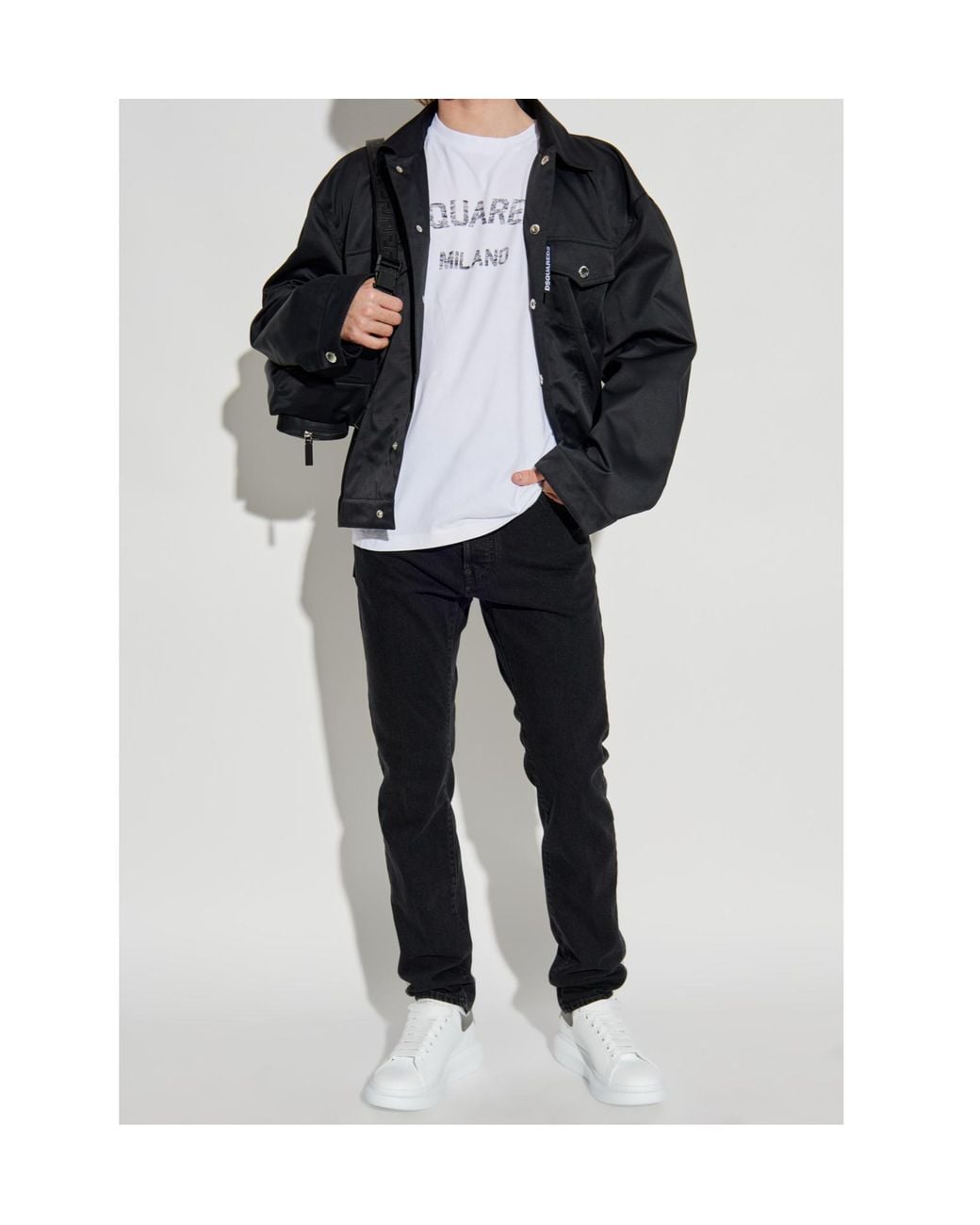 DSquared² Blue Logo Label Oversized Jacket for men