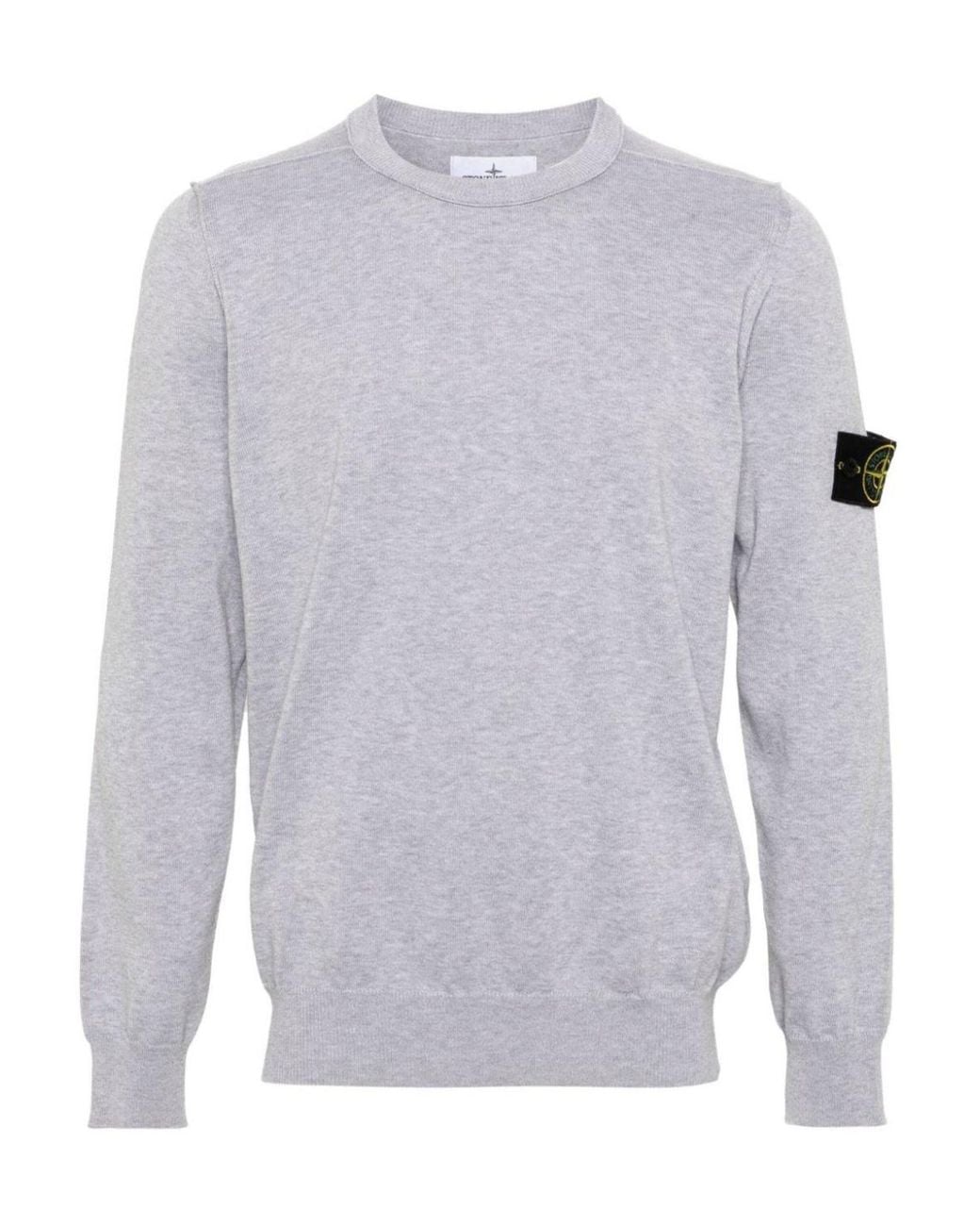 Stone Island Blue Compass-Badge Cotton Jumper for men