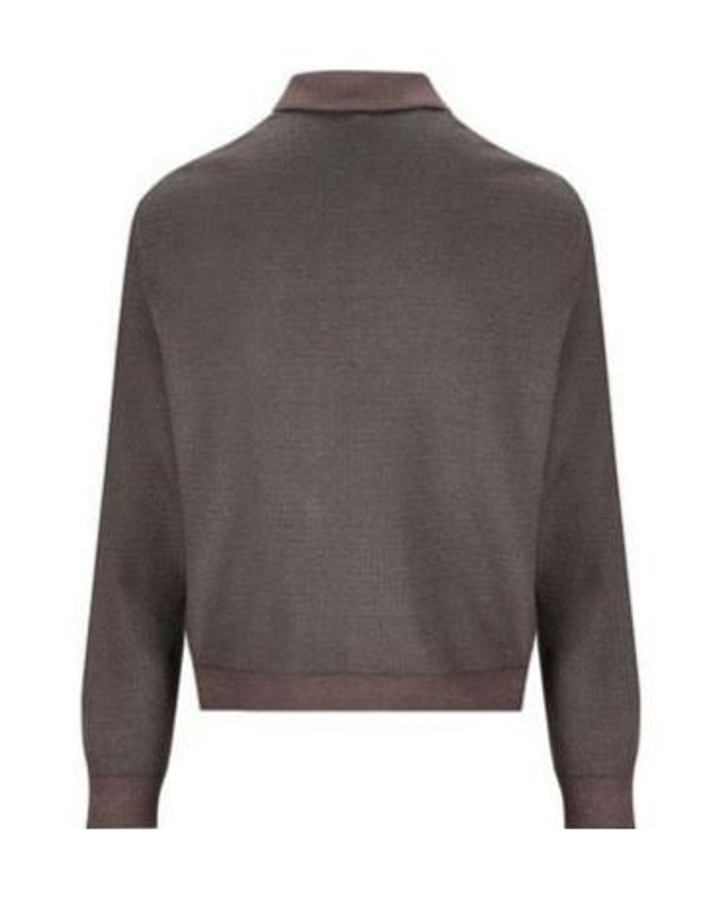 Loro Piana Gray Long-Sleeved Buttoned Polo Shirt for men