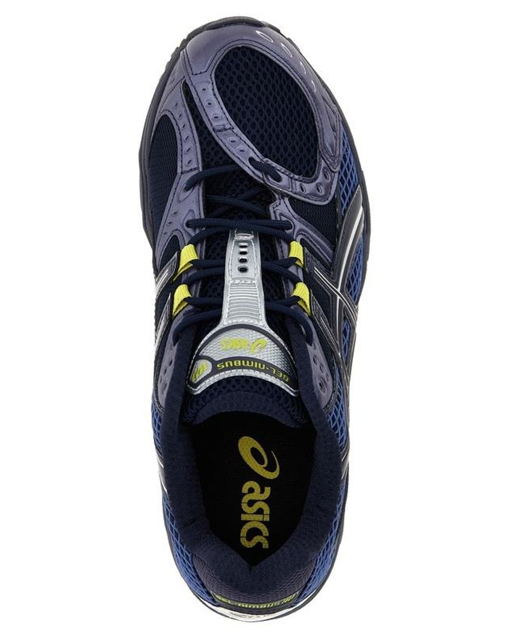 Asics Blue Metallic Rubber-Trimmed Mesh Sneakers