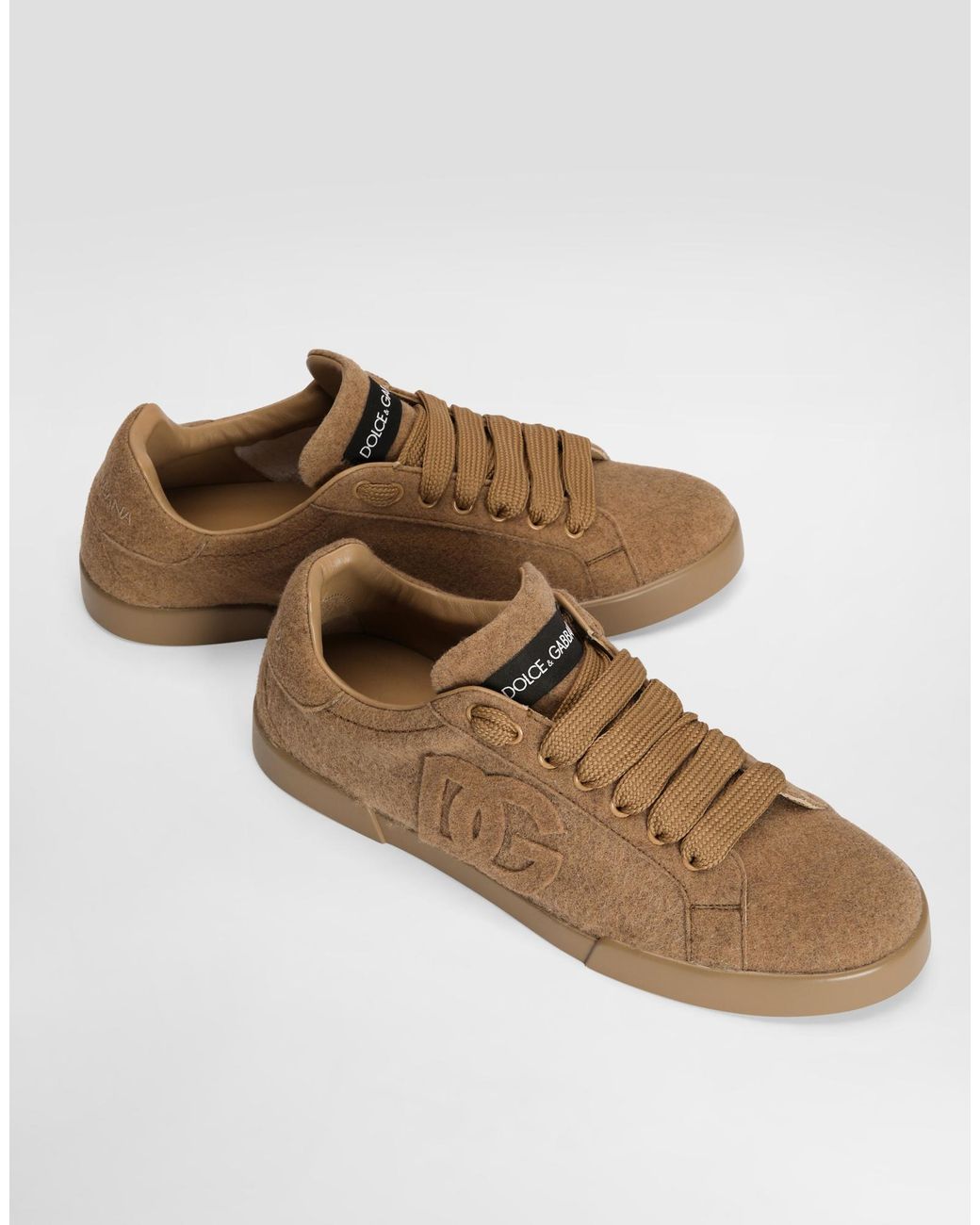 Dolce & Gabbana Brown Logo Low-Top Sneakers for men