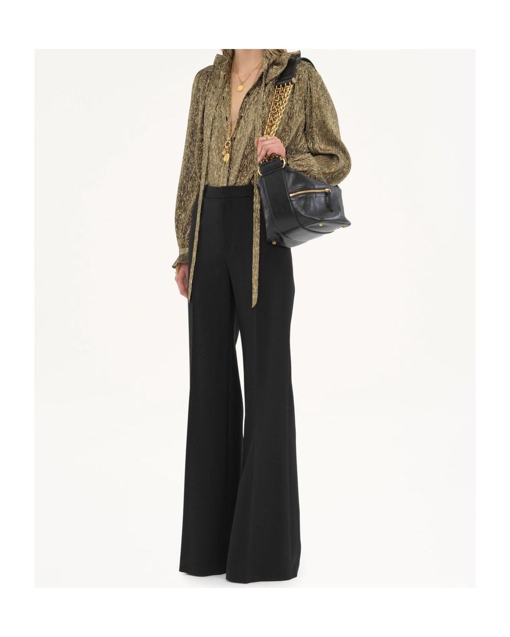Chloé Black Flared Tailored Trousers