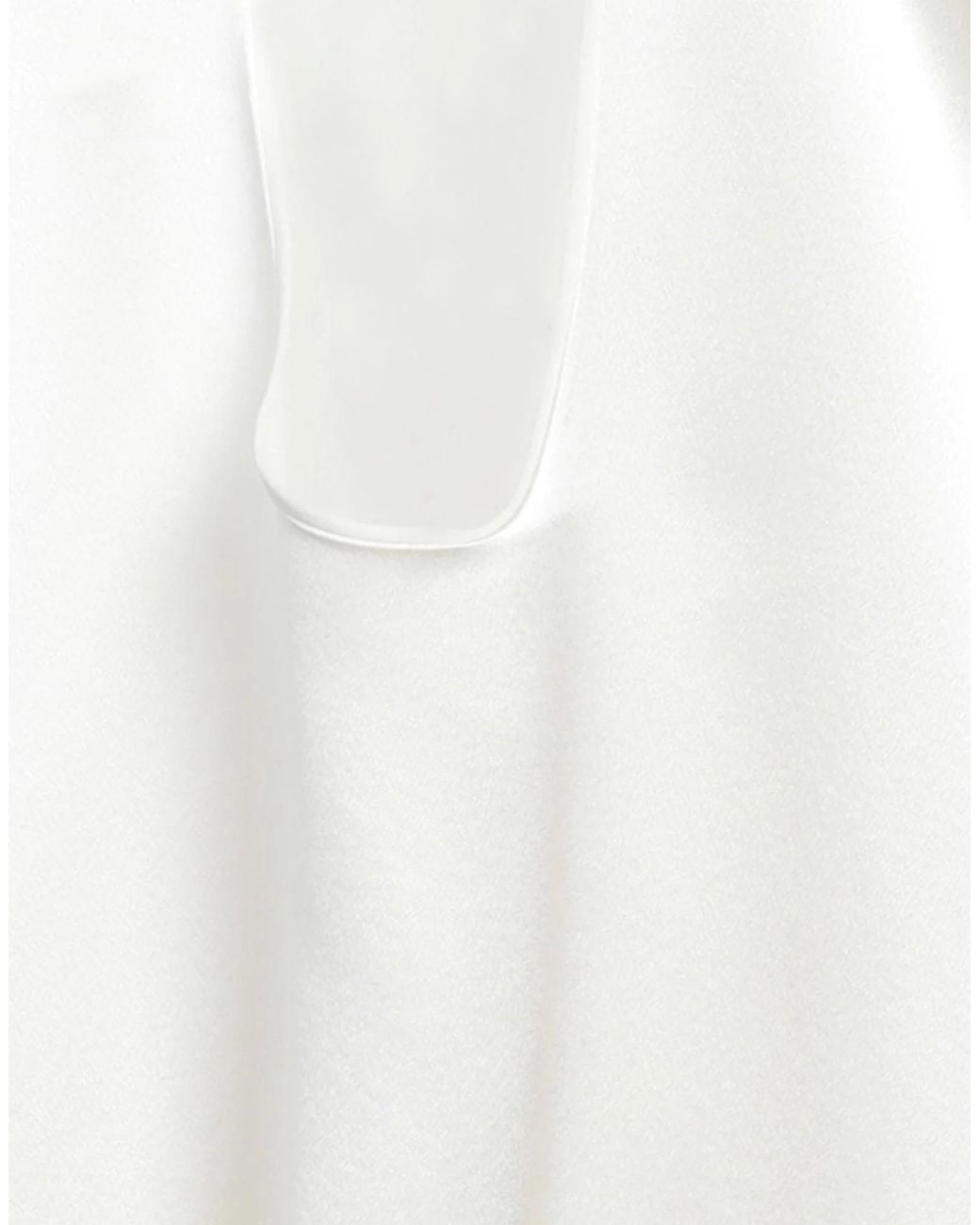 Saint Laurent White Solidcolor Satin Sleeveless Top