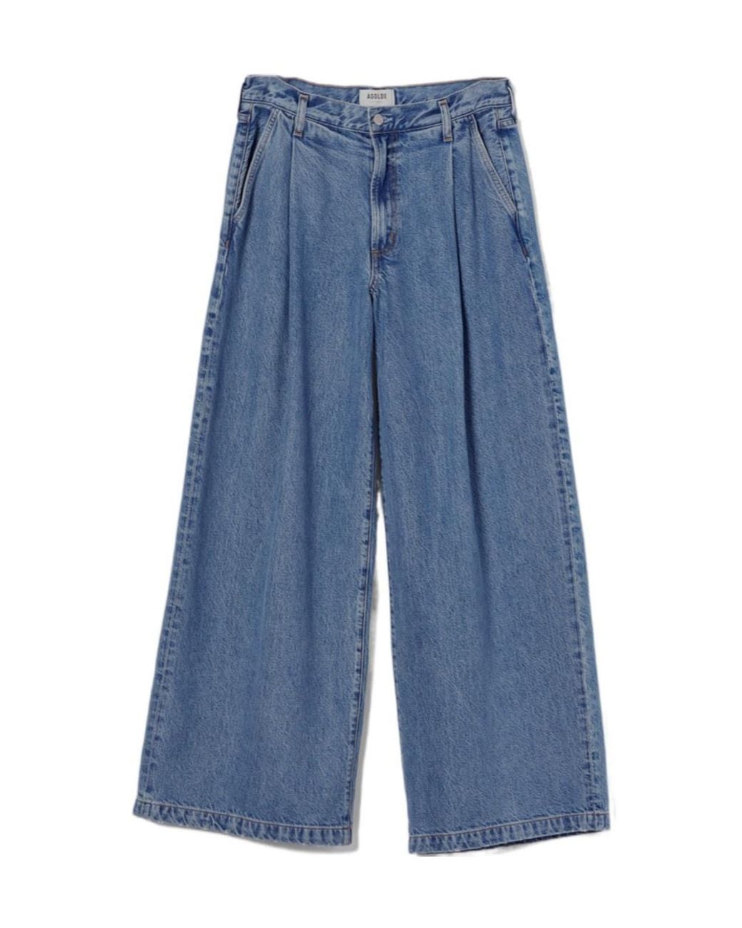 Agolde Blue Ellis Pleated Wide-Leg Jeans