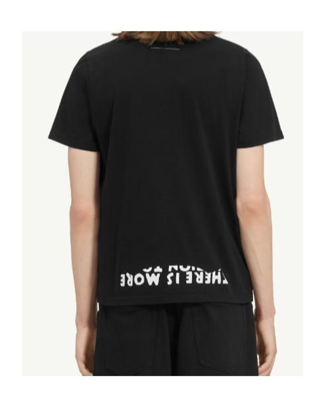 MM6 by Maison Margiela Black Printed Crewneck T-Shirt for men