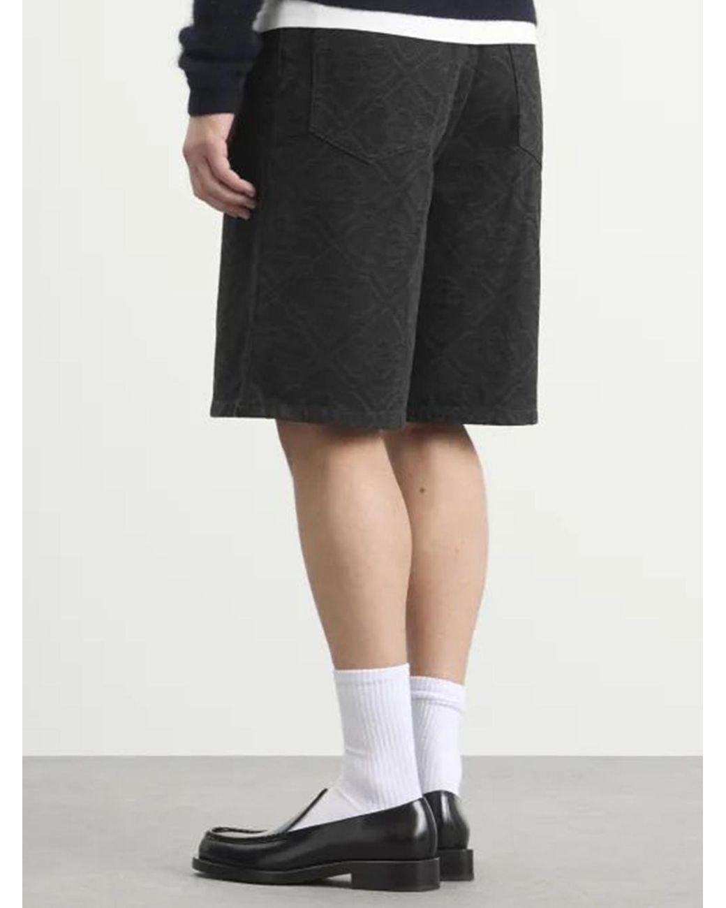Casablanca Black Laser Monogram Denim Shorts for men