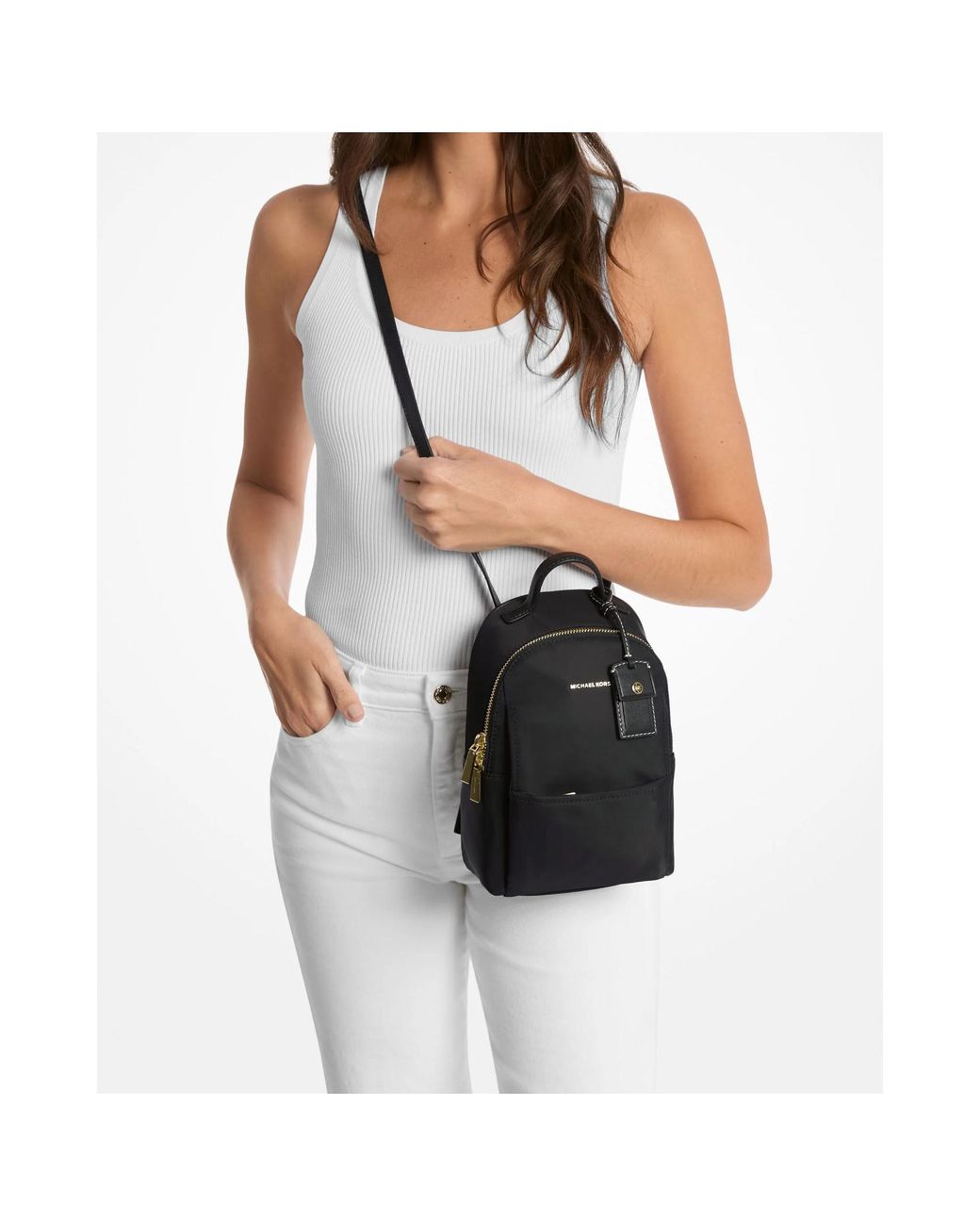 Michael Kors Black Logo Lettering Extra-Small Backpack