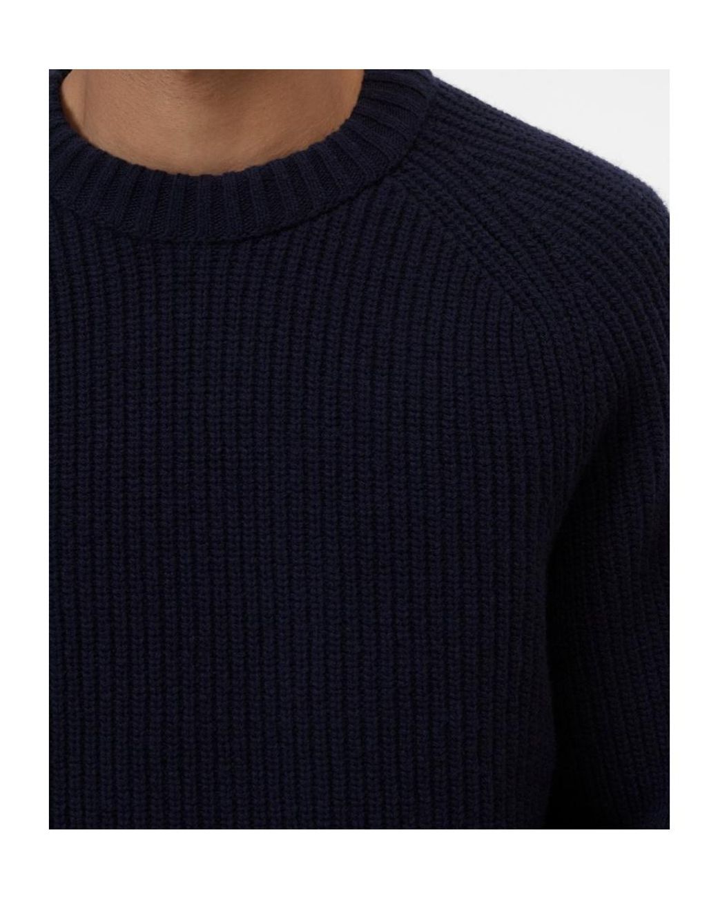 Closed Blue Ribbed Knit Jumper for men