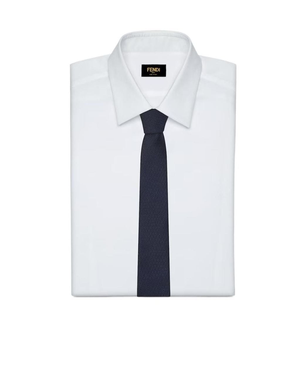 Fendi Blue Ff Pattern Pointed-Tip Tie for men